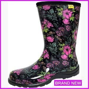 Waterproof Rain Boots Mid Calf Rubber Outdoor Work Boots with Comfort Insole